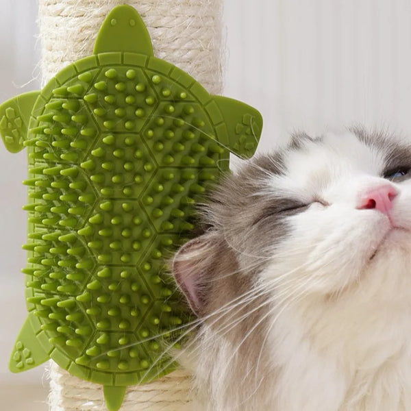TurtleScrub™ — Wall-Mount Cat Grooming Brush